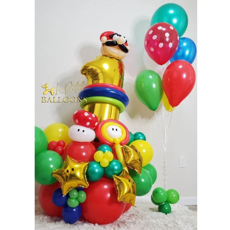 Mario Bross Balloon Bouquet - Image 2